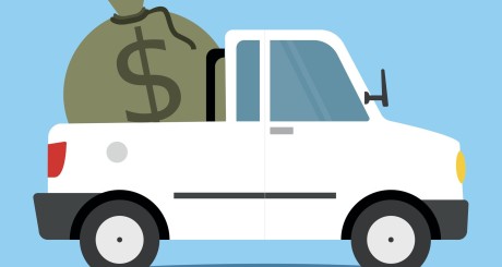 truck carrying money bag