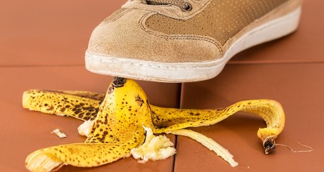 stepping on banana