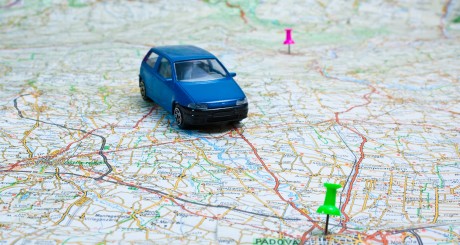 toy car on a map